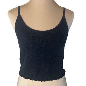 Hollister Smocked Camisole Cropped Black Women's Size Large #209